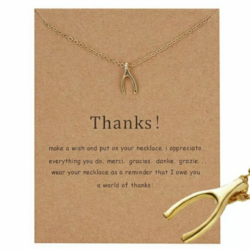 Wishbone Thanks Necklace
